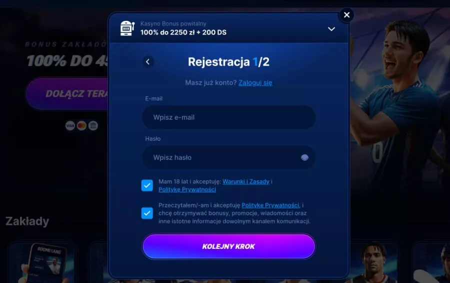 kasyno boomerang bet TOC 1